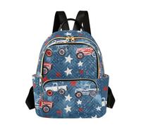 OWFKAY Mochila pequeña con diseño de camión monstruo a rayas para mujer, mochila escolar para viajes, antirrobo, casual, Rayas Monster Truck, M, Mochila para mujer