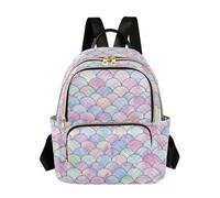 OWFKAY Mochila pequeña con diseño de escamas de sirena arcoíris para mujer, mochila pequeña para niñas, mochila escolar, viajes, antirrobo, casual, Rainbow Mermaid Scalesl, S, Mochila para mujer