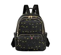 OWFKAY Mochila pequeña con diseño de gatos negros y ojos dorados para mujer, mochila pequeña para niñas, mochila escolar, viajes, antirrobo, casual, Black Cats Golden Eye, M, Mochila para mujer