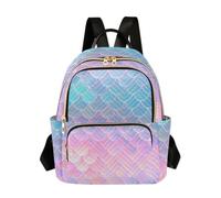 OWFKAY Mochila pequeña con escamas de sirena arcoíris para mujer, mochila pequeña para niñas, mochila escolar, viajes, antirrobo, casual, Escamas de sirena arcoíris, M, Mochila para mujer