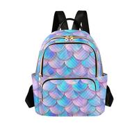 OWFKAY Mochila pequeña con escamas de sirena para mujer, mochila pequeña para niñas, mochila escolar, viajes, antirrobo, casual, Escala de sirena, S, Mochila para mujer