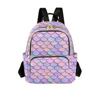 OWFKAY Mochila pequeña con escamas de sirena pastel para mujer, mochila pequeña para niñas, mochila escolar, viajes, antirrobo, casual, Escala de sirena pastel, S, Mochila para mujer