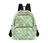 OWFKAY Mochila pequeña con escamas de sirena verde menta para mujer, mochila pequeña para niñas, mochila escolar, viajes, antirrobo, casual, Escamas de sirena verde menta, S, Mochila para mujer