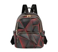 OWFKAY Mochila pequeña de poliedro futurista rojo para mujer, mochila pequeña para niñas, mochila escolar, viajes, antirrobo, casual, Poliedro futurista rojo, M, Mochila para mujer