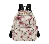 OWFKAY Mochila pequeña para mujer, diseño de pera y ciruela, color beige, para escuela, viajes, antirrobo, casual, Flor de ciruela y pera beige, S, Mochila para mujer