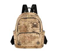 OWFKAY Mochila pequeña vintage con mapa del tesoro pirata para mujer, mochila pequeña para niñas, mochila escolar, viajes, antirrobo, casual, Mapa del tesoro pirata vintage, S, Mochila para mujer