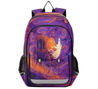 OWFKAY Mochilas escolares para niños, mochila universitaria, mochila para libros para niños y niñas, diseño de carruaje de calabaza fantasma