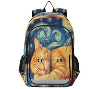 OWFKAY Mochilas escolares para niños, niñas, diseño de gato durmiendo