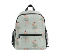 OWFKAY Mochilas infantiles de color verde ballet para niñas, mochilas pequeñas para guardería o escuela