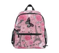 OWFKAY Mochilas infantiles de la Torre Eiffel, color rosa, para niñas, mochilas pequeñas, para guarderías, escolares