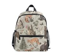 OWFKAY Mochilas infantiles vintage con animales del bosque para niños y niñas, mochilas pequeñas para guarderías, mochilas escolares