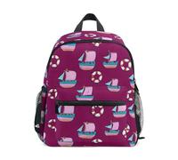 OWFKAY Sailing - Mochilas infantiles de color morado oscuro para niños y niñas, mochila pequeña para guardería o escuela