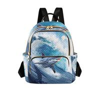 OWFKAY Shark Wave - Mochila pequeña para mujer, mochila pequeña para niñas, mochila escolar, viajes, antirrobo, casual, Onda de tiburón, M, Mochila para mujer