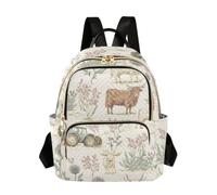 OWFKAY Truck Highland - Mochila pequeña con diseño de flor de vaca para mujer, mochila pequeña para niñas, mochila escolar, viajes, antirrobo, casual, Truck Highland Cow Flower, M, Mochila para mujer