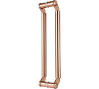 OWIEN Manija corrediza de la puerta de granero, manija de la puerta de entrada de forma redonda de acero inoxidable comercial for la tienda de oficinas, 24 pulgadas/31.5 pulgadas(Rose Gold,60cm/24in)
