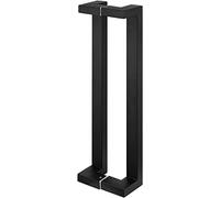 OWIEN Manija de la puerta de ducha de forma cuadrada, manija moderna de la puerta de entrada contemporánea, puerta de granero de acero inoxidable tira de servicio pesado(Czarny,60cm/24in)
