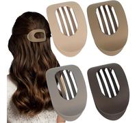 OWill 4 piezas Pinzas pelo mujer,Mate Pinzas para el pelo planas,Pinzas para el cabello para mujer, cabello fino, pinza para el cabello diseño curvo,Pinza plana para cabello fino y grueso