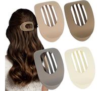 OWill 4 piezas Pinzas pelo mujer,Mate Pinzas para el pelo planas,Pinzas para el cabello para mujer, cabello fino, pinza para el cabello diseño curvo,Pinza plana para cabello fino y grueso