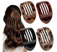 OWill 4 piezas Pinzas pelo mujer,Pinzas para el pelo planas,Pinzas para el cabello para mujer, cabello fino, pinza para el cabello diseño curvo,Pinza plana para cabello fino y grueso