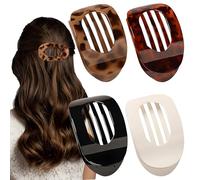 OWill 4 piezas Pinzas pelo mujer,Pinzas para el pelo planas,Pinzas para el cabello para mujer, cabello fino, pinza para el cabello diseño curvo,Pinza plana para cabello fino y grueso