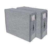 OWill Cajas almacenaje ropa,Set de 2 Cajas Organizadoras bajo Cama o Armario con Tapa y Asas,Bolsas Almacenaje Ropa Lino Plegables para Ahorrar Espacio,Organizador Armario Ropa y caixas arrumação