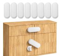 OWill Cierre Seguridad Cajones Bebe, 8 Piezas Cerraduras Adhesivas de Seguridad para Puertas Bebe y Niños, Cierres Seguridad Bebe Protector Cierres Para Armarios, Ventanas, Nevera