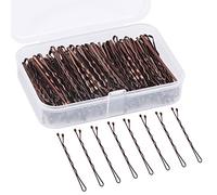 OWill Horquillas, 150 Pinzas Cabello Horquillas pelo Mujer,Onduladas de Metal,con Caja Portátil para Mujeres Niñas(Marrón)