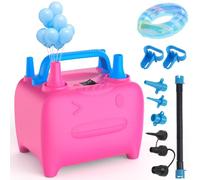 OWill Inflador Electrico,2 en 1 Hinchador Electrico con Extensiones de Boquilla,600W Inflador de Globos Electrico Portátil,para Bolsa de compresión de vacío,colchon Hinchable,Juguetes Hinchable,Rosa