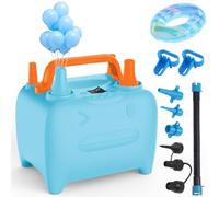 OWill Inflador Electrico,2 en 1 Hinchador Electrico con Extensiones de Boquilla,600W Inflador de Globos Electrico Portátil,para Bolsa de compresión de vacío,colchon Hinchable,Juguetes Hinchable,Azul