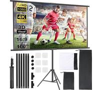 OWill Pantalla Proyector 100 Pulgadas 16:9 HD,Pantalla Proyector Portatil con tripode,Plegable Projector Screen para Cine en casa, Oficina, Escuela, Presentación