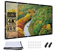 OWill Pantalla Proyector 120 Pulgadas,16:9 HD Plegable Antiarrugas Portátil Lavable Pantalla para Proyector,Tela proyector de Doble Cara para el Cine en casa al Aire Libre Interior