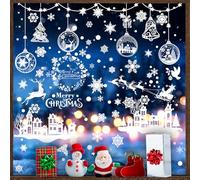 OWill Pegatinas Navidad para Ventanas y Cristal - 9 Hojas - Decoración para Escaparates y Adornos Navideños