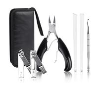 OWill Set de Manicura y Pedicura, 7 Piezas Inoxidable kit Manicura, Para uñas encarnadas y uñas gruesas, Alicates Uñas Pies para Pedicura, Unisex Set de Manicura y Set Pedicura