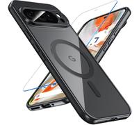 OWKEY Funda Magnética para Google Pixel 9 Pro XL, Compatible con MagSafe y Cristal Templado, [Protección Militar] Mate Translúcido Carcasa para Pixel 9 Pro XL, Negro