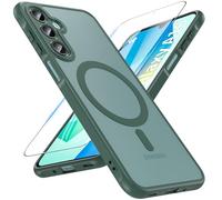 OWKEY Funda Magnética para Samsung Galaxy A16, Compatible con MagSafe y Cristal Templado, [Protección Militar] Mate Translúcido Carcasa para Samsung A16, Verde