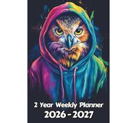 Owl 2 Year Weekly Planner: 104 Week Sunday to Saturday Calendar | Gift For People Who Love Nocturnal Animals, Bird of Prey Lovers | Ideal for ... and Busy Individuals | 6 x 9 Inches | v1