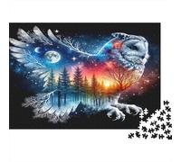 Owl Art Puzzles 1000 Piezas Material Reciclable Starry Forest Senior Puzzles Muy Difícil Desafiante Juego Educativo para Hombres 52x38cm/1000pcs