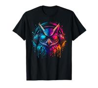 Owl Auriculares y Gafas de Sol Hombres Mujer Acuarela Color Camiseta