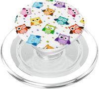 Owl Bird Horned Owl Nocturnal Spotted Owl White PopSockets PopGrip para MagSafe