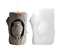 Owl Candle Mold - Realistic Non-Stick Art Project Tool | Silicone Tree Stump Shape Mould | Suitable For Concrete Clay Epoxy Resin Adults Family Children Soap Chocolate Dessert Indoor Outdoor
