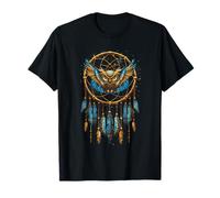 Owl Dreamcatcher Native American Indian Feathers Arts Camiseta