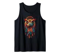 Owl Dreamcatcher Native American Indian Feathers Arts Camiseta sin Mangas