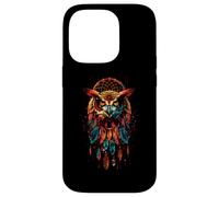 Owl Dreamcatcher Native American Indian Feathers Arts Carcasa para iPhone 14 Pro