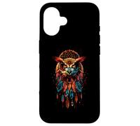 Owl Dreamcatcher Native American Indian Feathers Arts Carcasa para iPhone 16