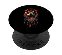 Owl Dreamcatcher Native American Indian Feathers Arts PopSockets PopGrip Adhesivo