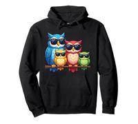 Owl Family Sunglasses Ornithologist Colorful Bird Lover Owl Sudadera con Capucha