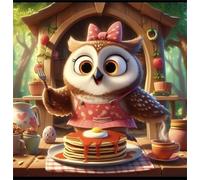 Owl Food Pies Jigsaw Puzzle 90 Pieces 30x30cm/12x12inch, Difficult Jigsaw Puzzles for Adults 90, Beautiful Art Work, Great Festive Puzzle Gift for Men/Women