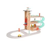 Owl & Fox Garaje de Coche de Juego de Madera Tradicional. Juguetes de Madera para niños y niñas de 3 años y más, Juego de rol Interactivo e imaginativo, Juguete de Aprendizaje Montessori
