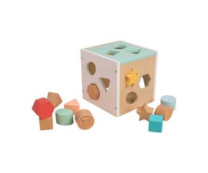 Owl & Fox OF212 - Cubo de clasificación de Madera, Juguete Montessori para bebés y niños pequeños a Partir de 12 Meses, Formas Surtidas para el Desarrollo sensorial y la resolución de Problemas,