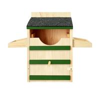 Owl House - 14.5 X 9 Inch Weatherproof Wooden House with Bird Stand